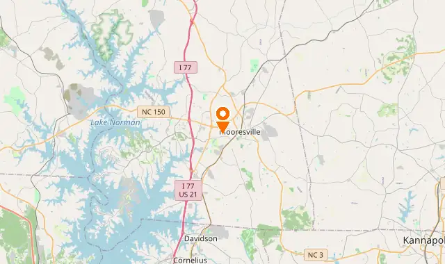 Street map of Mooresville, NC