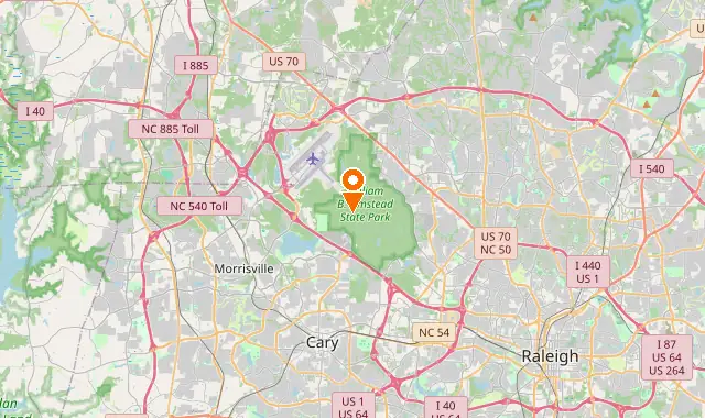 Street map of Raleigh, NC
