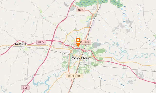 Street map of Rocky Mount, NC