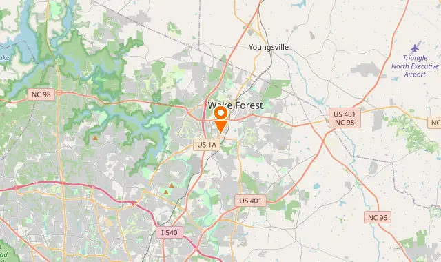Street map of Wake Forest, NC
