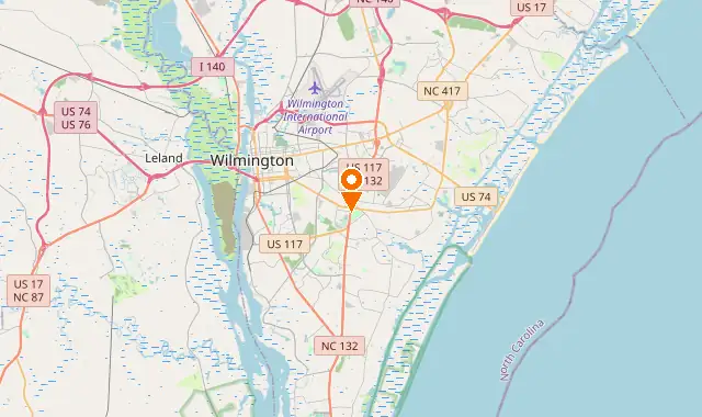 Street map of Wilmington, NC