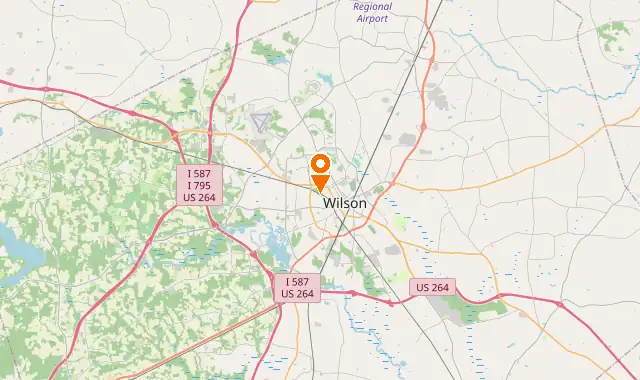 Street map of Wilson, NC