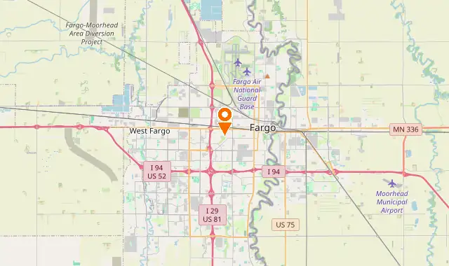 Street map of Fargo, ND