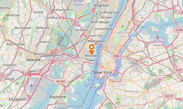 Street map of Hoboken, NJ