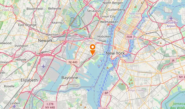Street map of Jersey City, NJ