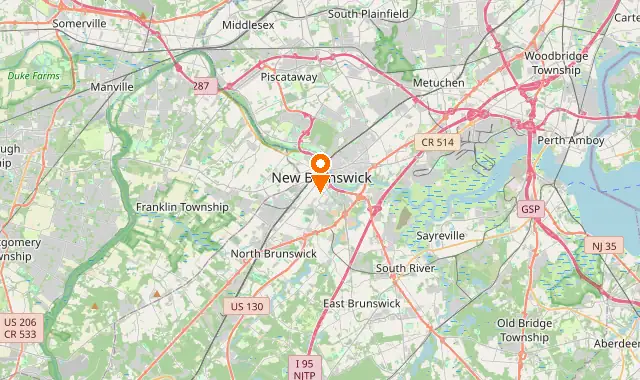 Street map of New Brunswick, NJ