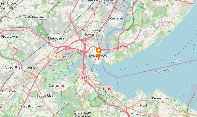 Street map of Perth Amboy, NJ