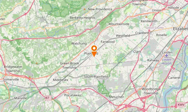 Street map of Plainfield, NJ