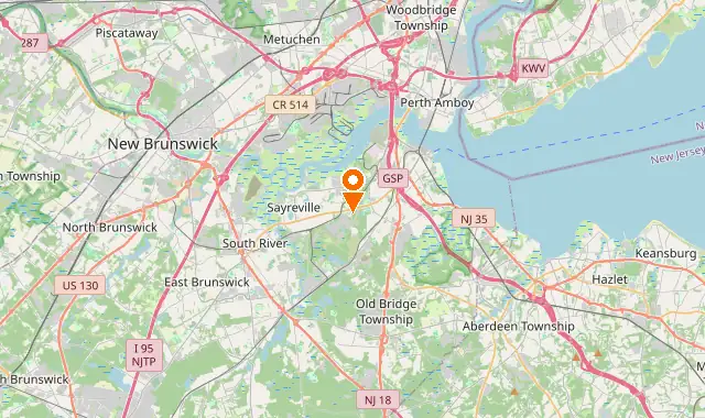 Street map of Sayreville, NJ