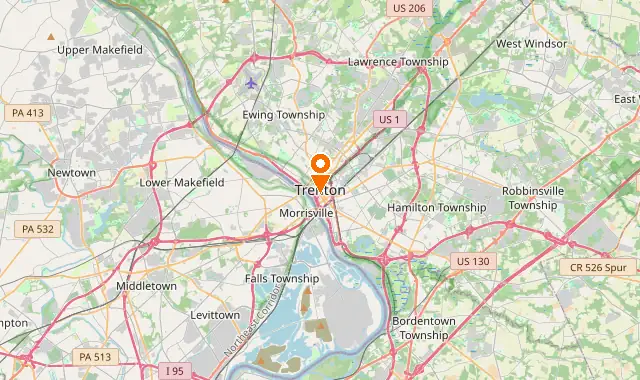 Street map of Trenton, NJ