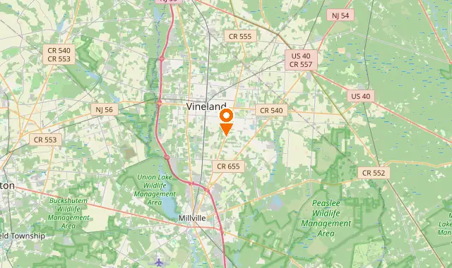 Street map of Vineland, NJ