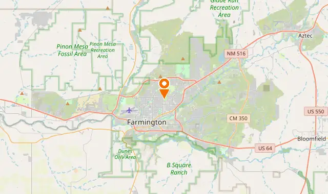 Street map of Farmington, NM