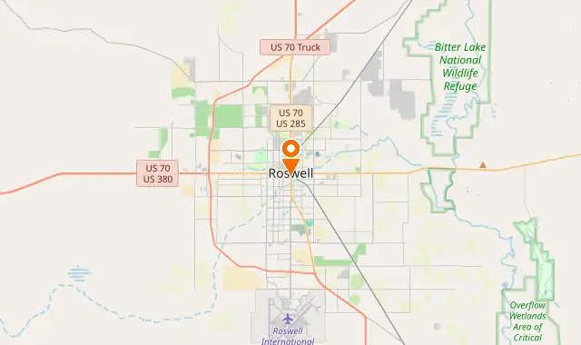 Street map of Roswell, NM