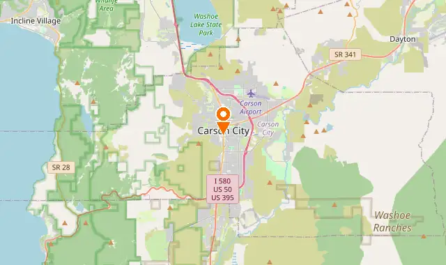 Street map of Carson City, NV