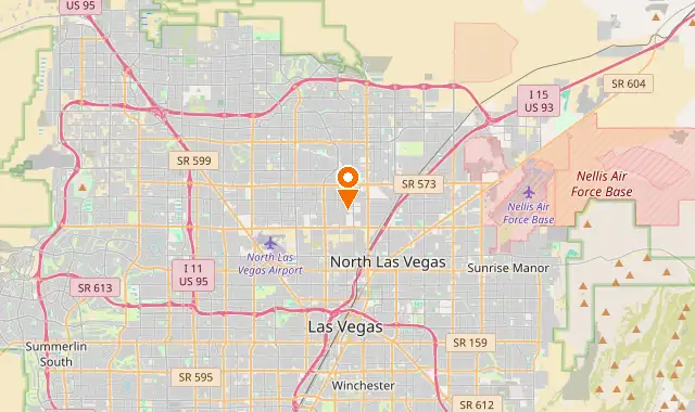 Street map of North Las Vegas, NV