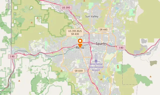 Street map of Reno, NV