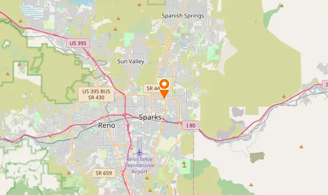 Street map of Sparks, NV