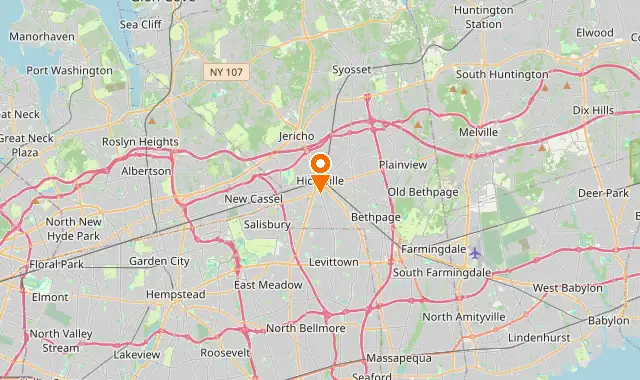 Street map of Hicksville, NY