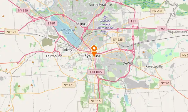 Street map of Syracuse, NY