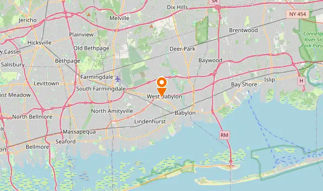Street map of West Babylon, NY