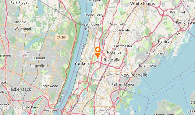 Street map of Yonkers, NY
