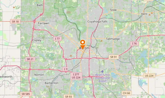 Street map of Akron, OH