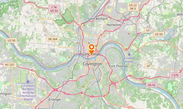 Street map of Cincinnati, OH
