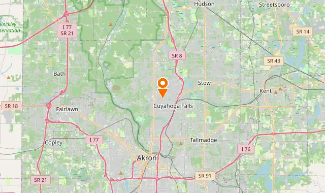 Street map of Cuyahoga Falls, OH