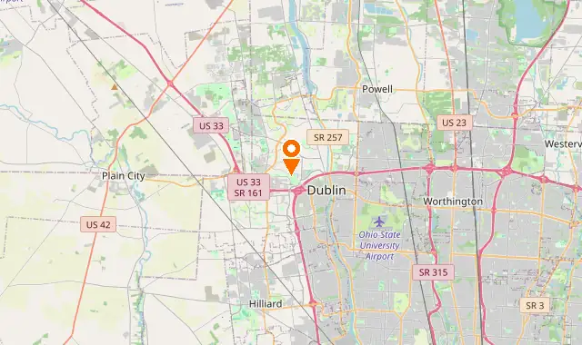 Street map of Dublin, OH