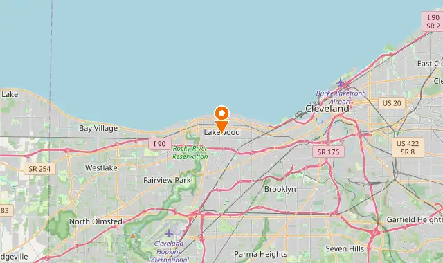 Street map of Lakewood, OH