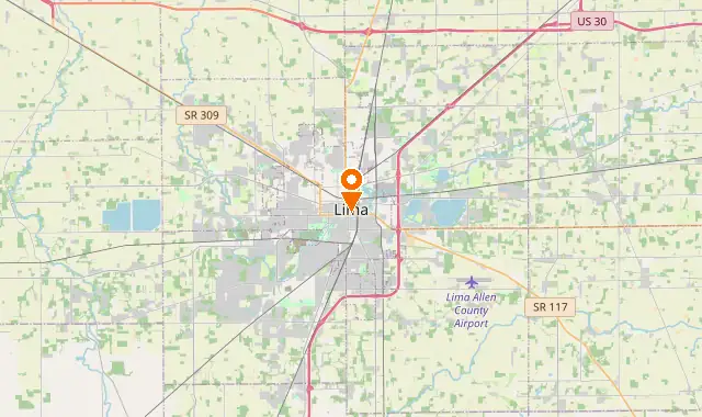 Street map of Lima, OH