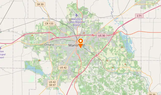 Street map of Mansfield, OH