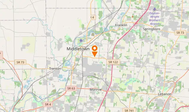 Street map of Middletown, OH