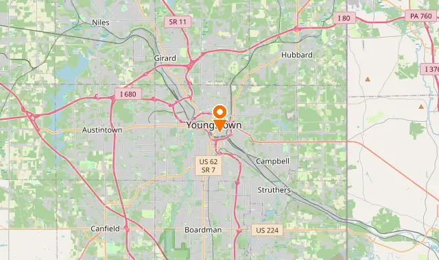 Street map of Youngstown, OH