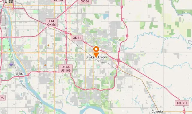 Street map of Broken Arrow, OK