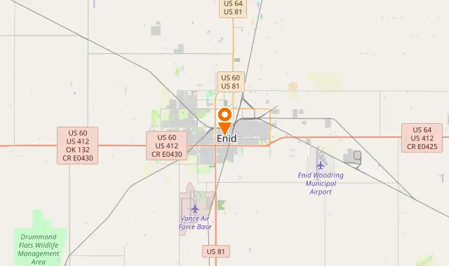 Street map of Enid, OK