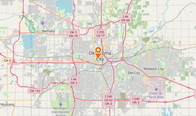 Street map of Oklahoma City, OK