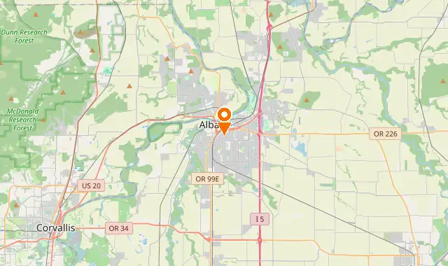 Street map of Albany, OR