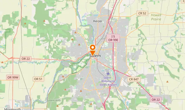 Street map of Salem, OR