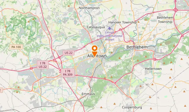 Street map of Allentown, PA