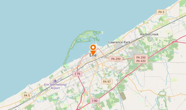 Street map of Erie, PA