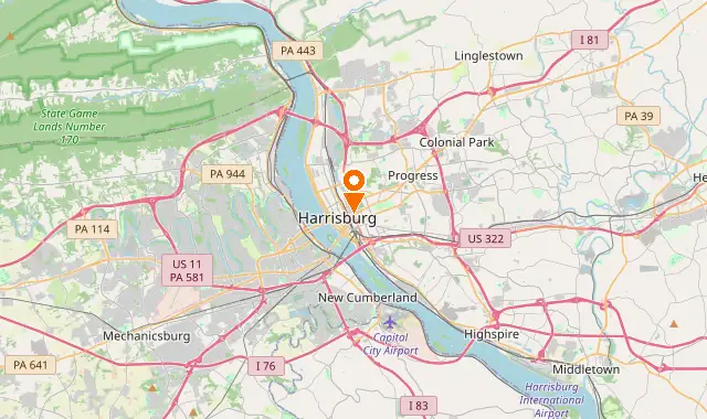 Street map of Harrisburg, PA