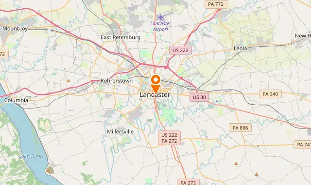 Street map of Lancaster, PA