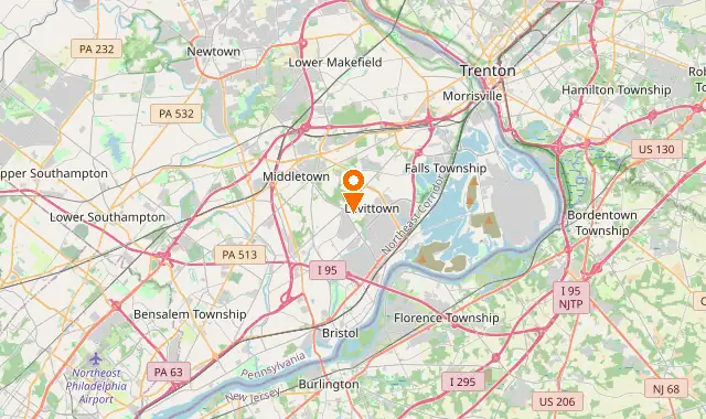 Street map of Levittown, PA