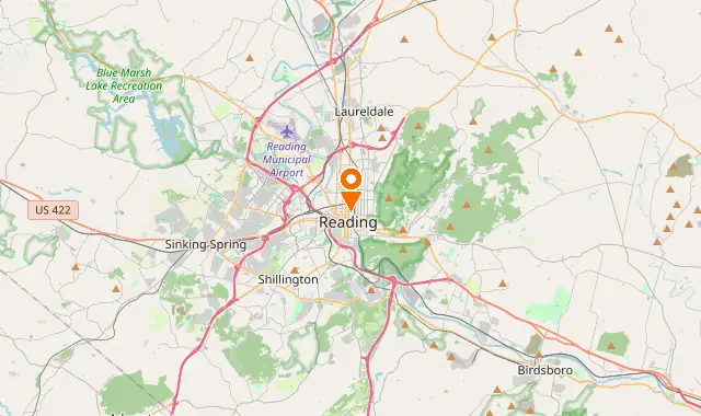 Street map of Reading, PA