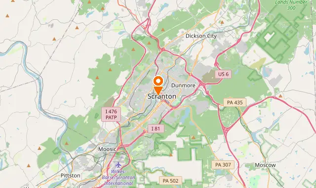 Street map of Scranton, PA