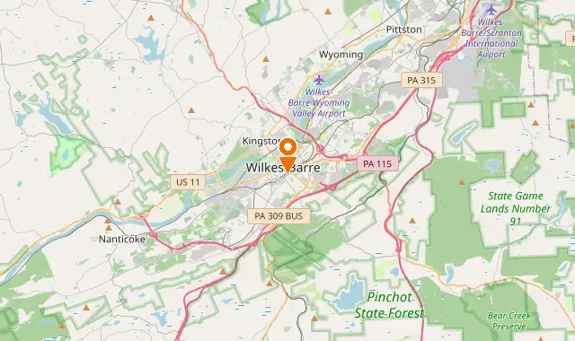 Street map of Wilkes Barre, PA