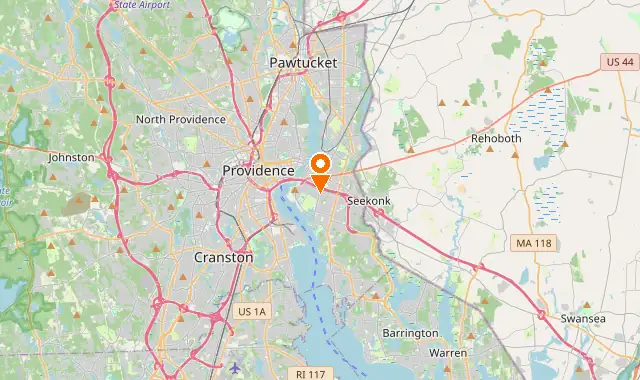 Street map of East Providence, RI