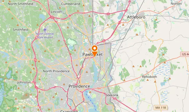 Street map of Pawtucket, RI