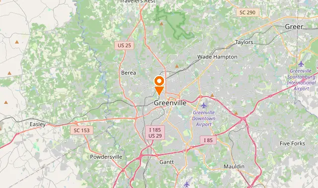 Street map of Greenville, SC